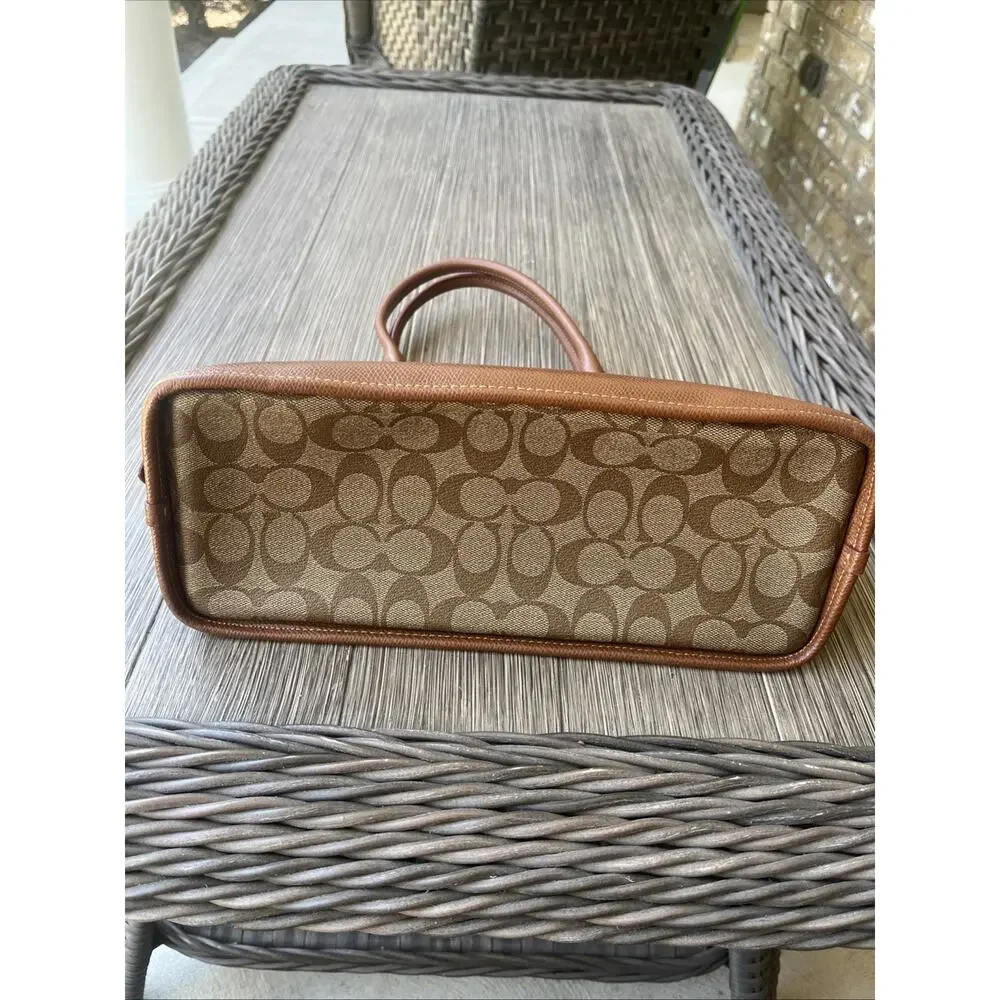 Coach Signature Sierra Satchel Leather Dome Bag Beige Brown F27584 - Picture 6 of 12